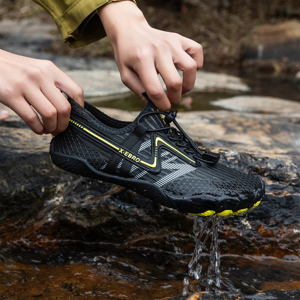 Oiaano Barfußschuhe Herren Schwarz Damen Wassernetz Minimalistische Sneaker Sport Aqua Strand Weiche Sohle Leicht Atmungsaktiv Outdoor Wandern