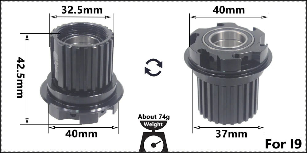 Fahrrad Micro Spline Freilauf MTB Rennrad Naben Konverter Endkappe Adapter 11/12 Fach MS HG DT Nabenkörper Treiber für XD DT240/350