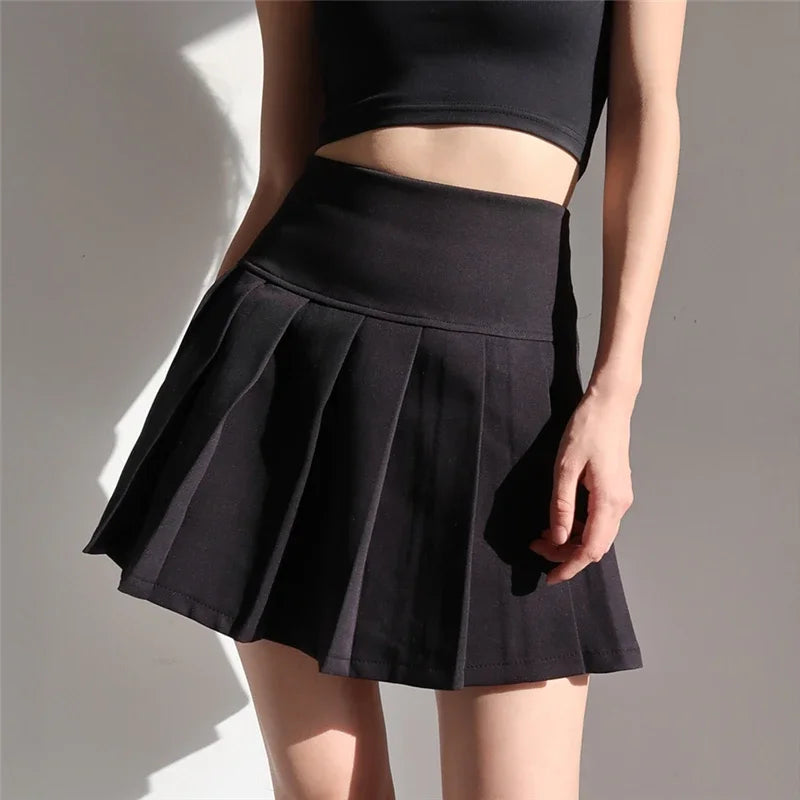 Amerikanischer Schulstil Y2K Sommer Kurzer Faltenrock Für Damen 2024 Hohe Taille Sexy Hotsweet Minirock Weiblich