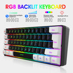 Neues kabelgebundenes 61-Tasten-Tastatur-Set in Weiß-Schwarz, RGB-Gaming-Maus, Büropaket, Tastatur-Maus-Kombinationen mit Hintergrundbeleuchtung für PUBG-Gamer