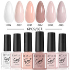 LILYCUTE 6PCS Gel-Nagellack-Set Sommer Neon Nagellack-Gel-Kits für DIY Nagel Semi-Permanenter UV-Lampe Gellack Nagellack-Set