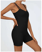 Greenora Damen Workout Strampler Sexy Rückenfrei Yoga Overall Eng Anliegend Body Fitness Activewear Ärmellose Sportbekleidung Einteiler