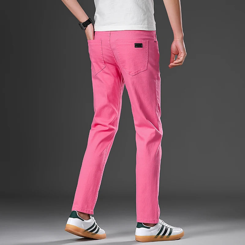 2026 98 % Baumwolle Elastische Baumwolljeans Herren Frühling Slim Straight Denim Hose Komfort Große Größe Koreanische Business Casual Hose