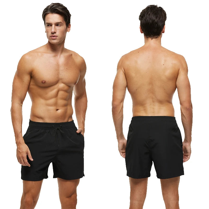 Escatch 2026 Sommer Herren-Badebekleidung Einfarbig Multicolor Polyester-Netzfutter Seitliche Reißverschlusstasche Maillot De Bain Homme Sportshorts