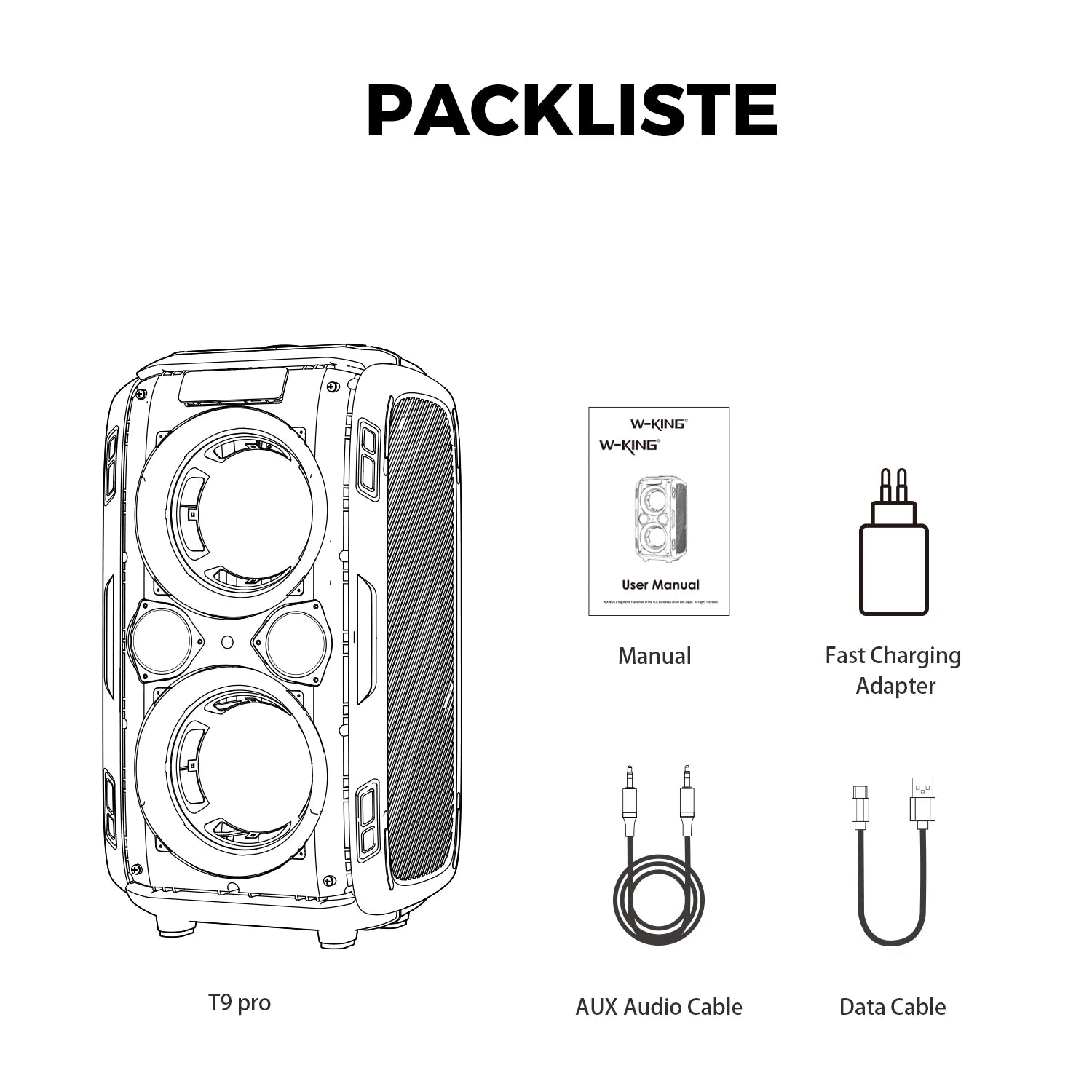 W-KING 250W PEAK Großer Bluetooth Lautsprecher Lauteste/Massive 120dB/12 Custom Bass, V5.3 Big Party Boombox Tragbarer Kabelloser Lautsprecher