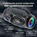zealot-P12 Lautsprecher 60W Bluetooth-Lautsprecher Tragbarer Lautsprecher mit 10 Stunden Spielzeit, Tragegriff, für Camping, Party, TWS, AUX