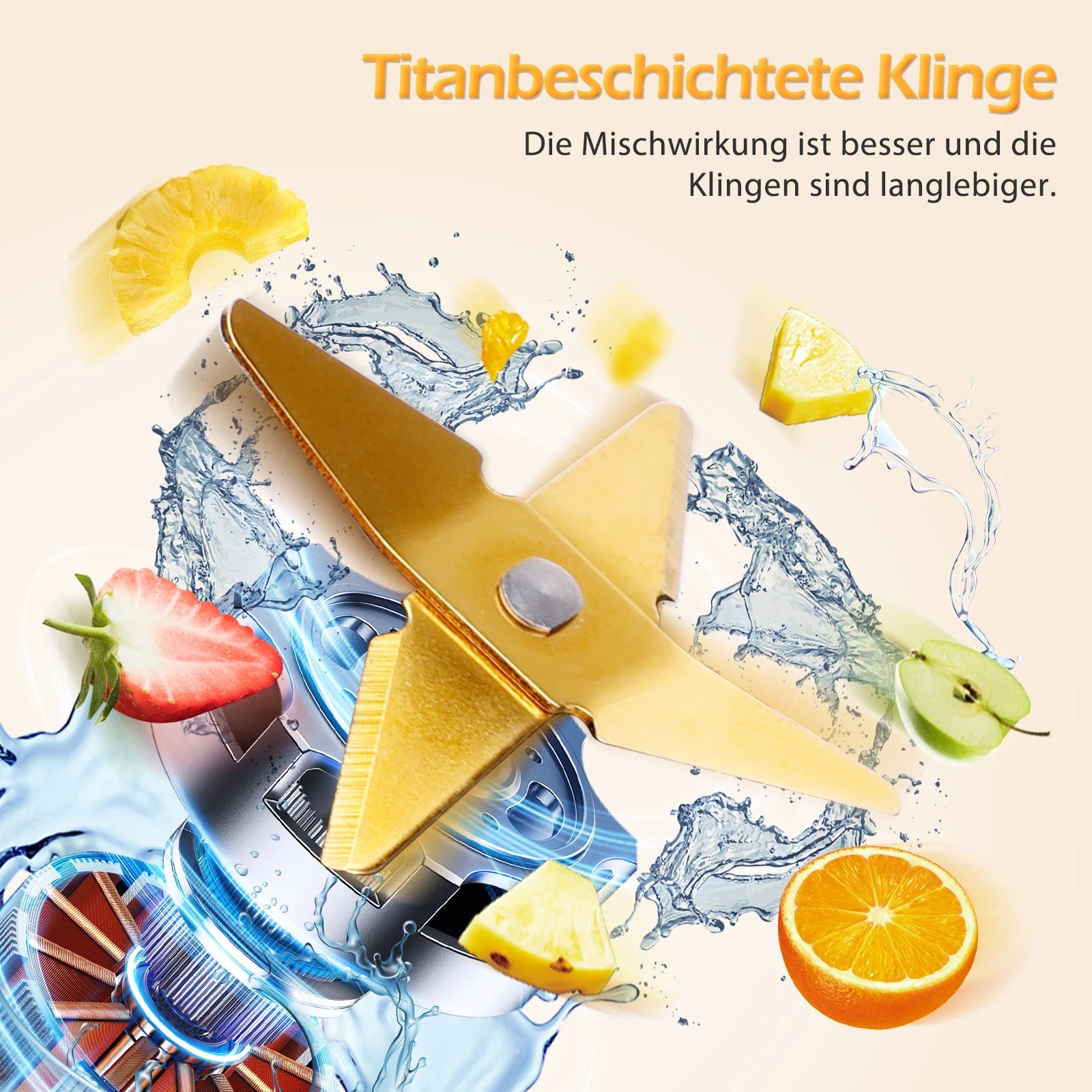 Aigostar Standmixer und Smoothie Maker, 1,5 Liter Glasbehälter, Titanbeschichtete Klingen, Eisfunktion, 2 Geschwindigkeiten + Pulsfunktion