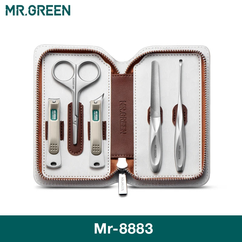MR.GREEN Premium Maniküre-Set: Profi-Edelstahlwerkzeuge mit klaren Linien & reisefertigem Design, tragbare Tasche