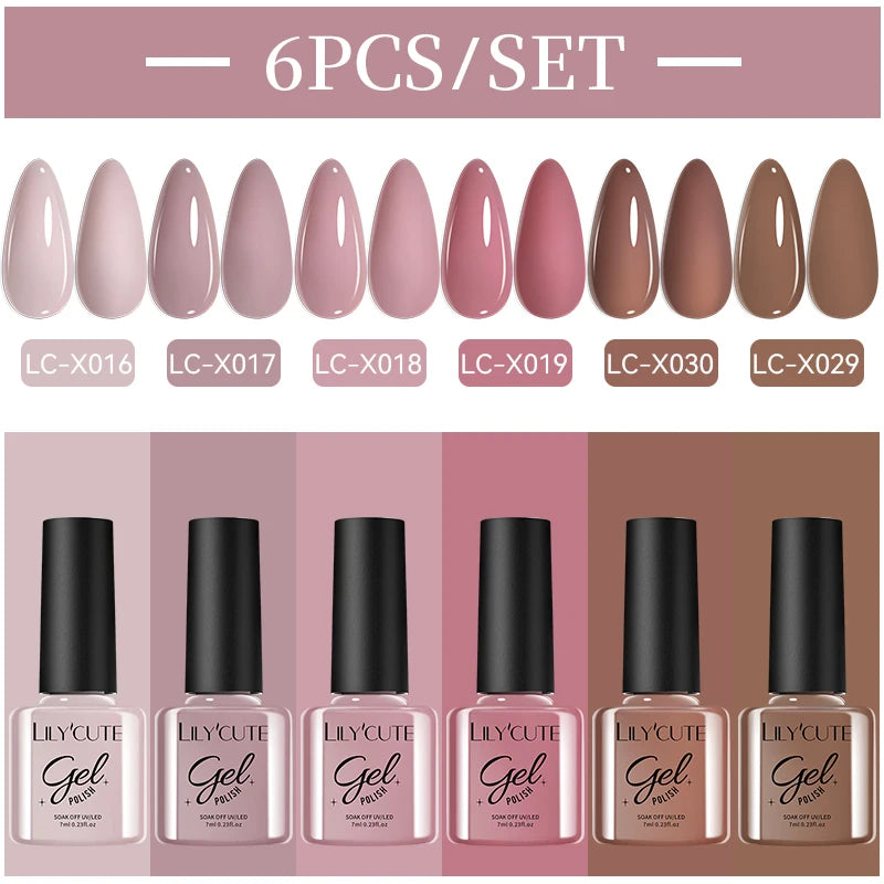LILYCUTE Nagelgel-Politur-Set, Rosa Grün, Frühling, DIY-Nagelkunst-Design, lang anhaltend, Soak Off UV Gel, Maniküre, Malgel, Vernis-Kit