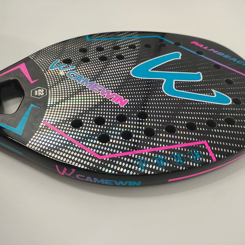 3K Camewin Strandtennisschläger, Vollcarbon, raue Oberfläche, Outdoor-Sport-Schläger für Herren, Damen, Erwachsene, Tennisschläger, Neu