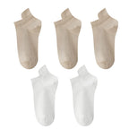 10 Stück=5 Paar Damen Socken Casual Atmungsaktiv Hohe Qualität Knöchelsocken Sommer Low Cut Baumwolle Dünne Kurze Elastische Socken calcetines