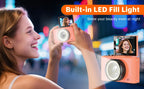 4K-Vlogging-Kamera, 180° drehbarer Bildschirm, Ringlicht & Beauty-Modus, Digitalkamera für Anfänger, 32-GB-SD-Karte enthalten, Weihnachtsgeschenk