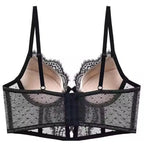 Push-Up-Dessous-Set aus Spitze für Damen, transparentes Chemise mit weichem Bügel-BH, Fischgräten-Teddy, sexy Braut-Flitterwochen-Outfit, S-XL