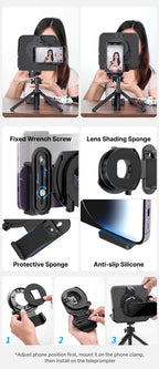 Ulanzi RT02 Universal-Teleprompter Prompter DSLR-Kamera Smartphone Tablet Laptop-Teleprompter Live-Streaming Videoaufnahme