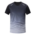 3-teiliger Herren-Sportanzug, schnelltrocknend, mit Farbverlauf, Freizeit-Sport, Laufen, kurze Ärmel, bequeme Sonnencreme, Hose, Joker-Shorts