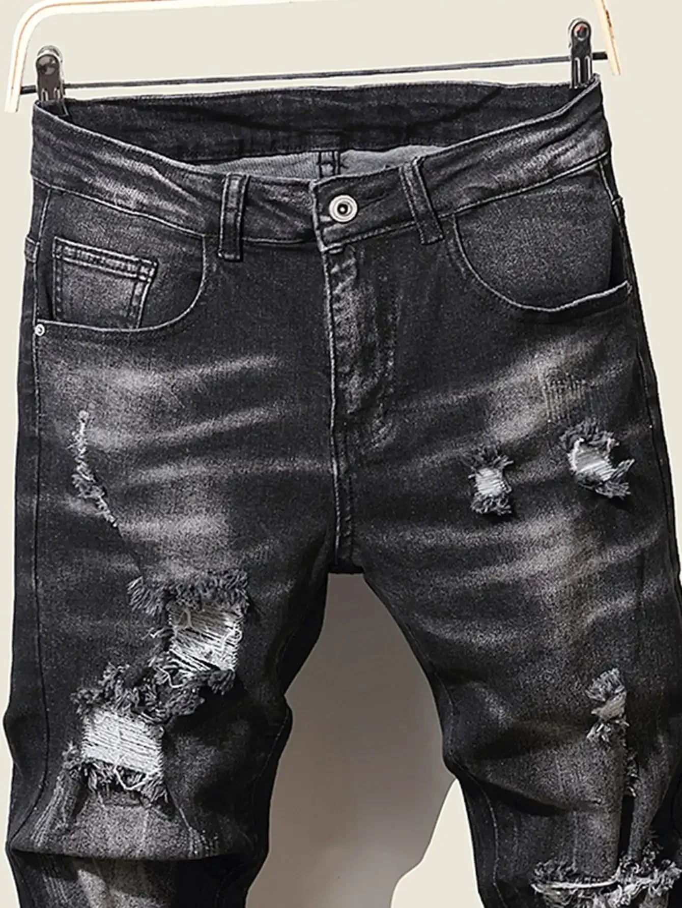 Fashion Herren Jeans Stretch Blau Skinny Jeans Für Herren Casual Slim Fit Denim Hosen Korean Style Herrenhosen Jeans
