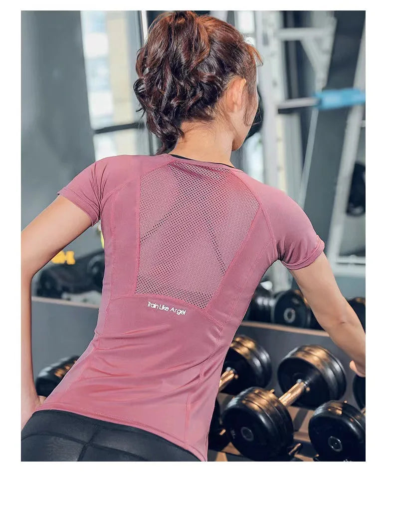Damen-Sportbekleidung für Fitness, Laufen, Joggen, nahtloses Langarm-Sportshirt für Damen, Yoga-Top, weibliche Workout-Oberteile, T-Shirt
