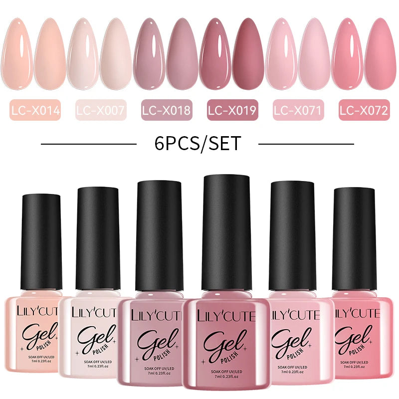 LILYCUTE Nagelgel-Politur-Set, Rosa Grün, Frühling, DIY-Nagelkunst-Design, lang anhaltend, Soak Off UV Gel, Maniküre, Malgel, Vernis-Kit