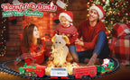 VATOS Hängender Weihnachtszug Spielzeug mit Licht und Sound, Zug um den Weihnachtsbaum, Dekoration, Geschenk, Indoor-Spielzeug für Kinder
