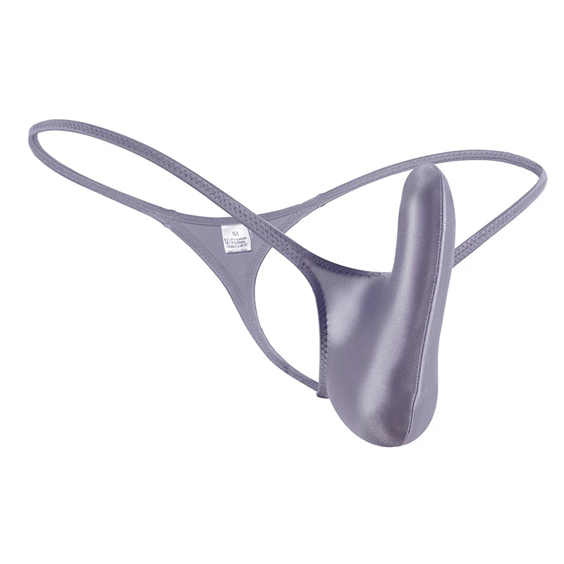 YAULAANG Sexy Herren Glanz Gay Unterwäsche Öliger G-String Tanga Glänzend niedrige Taille Hohe Elastizität Herren Dessous