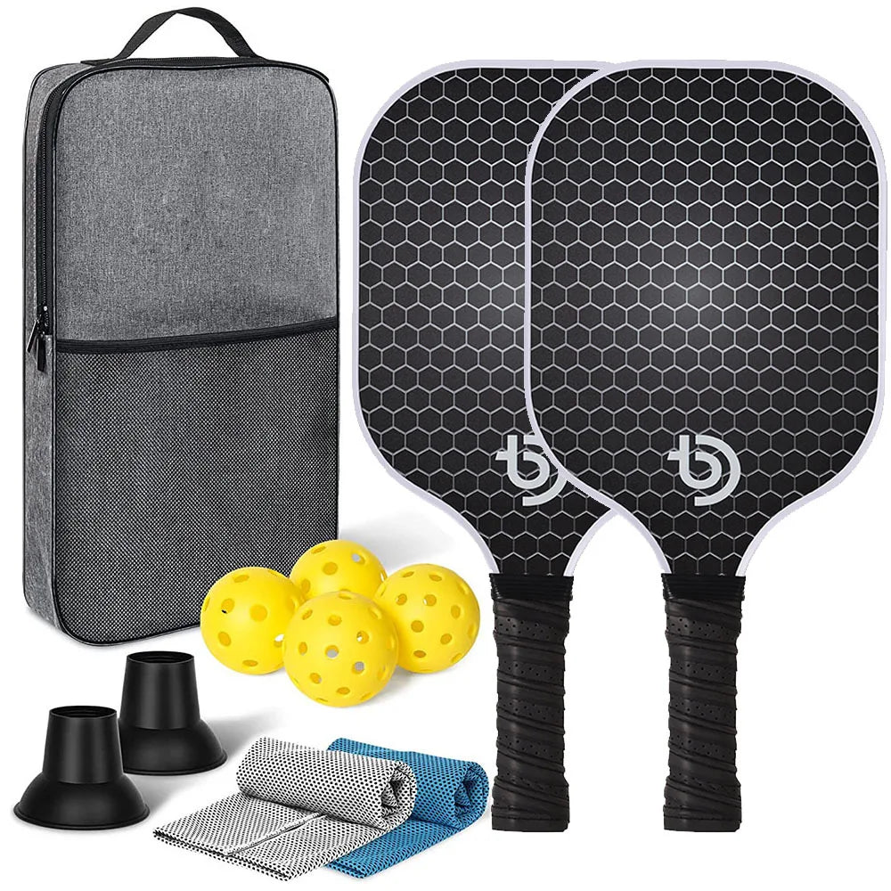 Pickleball-Schläger-Set – Graphit-Carbonfaser, USAPA-zugelassenes, leichtes Schläger-Set für Training im Innen- und Außenbereich für jedes Alter
