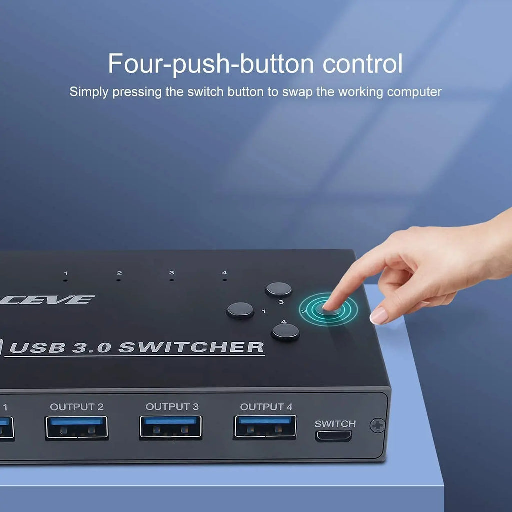 MZX 4x4 USB 3.0 Switch Wahlschalter KVM Switcher Hub 3 0 Kabel PC Laptop Computer USB-Geräte Tastatur Maus Drucker KVM-Switch teilen