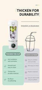 Neuer tragbarer Saftmixer für Shakes Smoothie 700ML Robuster Entsafter Stahlklingen 2-in-1 Mixer Flasche Smoothie tragbar
