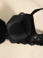 1 Set Elegantes Dessous-Set aus Spitze mit Stickerei und atmungsaktivem Stoff: Push-Up-BH, transparenter Schlüpfer mit tiefem Bund – das ultimative Valentinstagsgeschenk