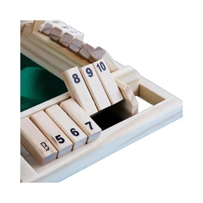 Holzwürfel-Brettspiel Shut The Box für 4 Spieler Klappen & Würfel Spiel Eltern-Kind Interaktion Familienunterhaltung