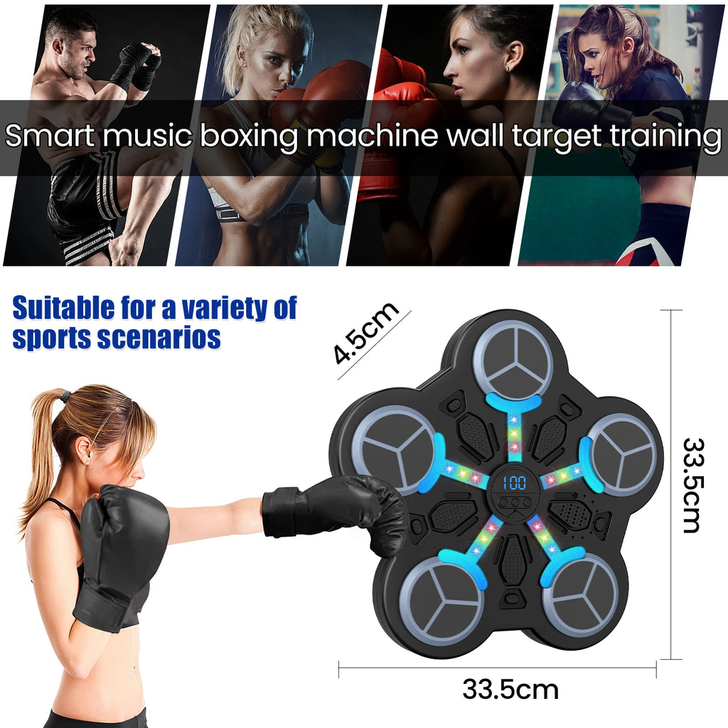 Verbesserter Smart Bluetooth Box-Trainer für Kinder mit 5-Ziel-Punktsystem, integriertem Akku und Musik für Heimfitness