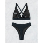 S - XL Kreuzrücken Mini Micro Tanga Bikini Damen Badeanzug Zweiteiliges Bikini Set Bademode Schwimmanzug K5022