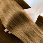 Clip-in Echthaar Extensions Glatt 100% Remy Echthaar Clip-in Extensions Unsichtbare Nahtlose Clip-ins Haarverlängerung 8 Stück Natur