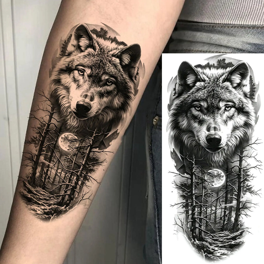 1 Blatt Kobra Schlange Drache Skorpion Temporäre Tattoos für Männer Frauen Wasserdicht Langlebig Löwe Tiger Wolf Fake Tattoo Aufkleber