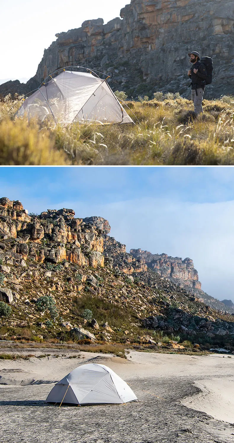 Naturehike Mongar UL 2 Zelt 2 Personen Trekkingzelt 20D Ultraleichtes Reisezelt Wasserdichtes Wanderzelt Überlebenszelt Outdoor Camping Zelt