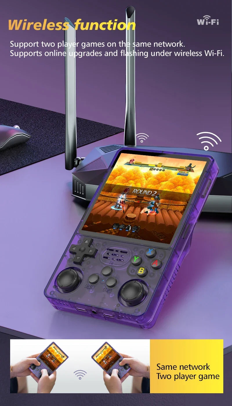 Tragbare Spielkonsole R36S Plus, 64-Bit Linux-System, 4,0 Zoll IPS-Bildschirm, Handheld-Taschen-Videospieler mit RK3326 Chip