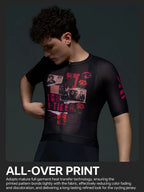 X-TIGER GALE SERIES Herren Radtrikot Kurzarm Slim Fit Rock Punk Style Atmungsaktives Trikot für Mountainbike und Rennrad
