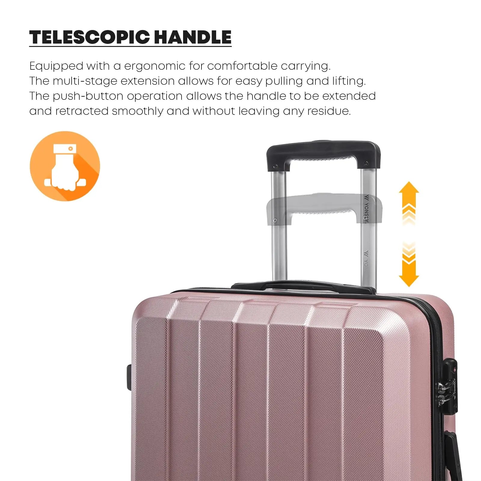 YONSLY Hartschalenkoffer 20/24/28 Zoll mit TSA-Schloss YKK-Reißverschluss 4 leise 360°-Rollen Netzfach Trolley Rollgepäck Handgepäck Koffer für Geschäftsreisen, Urlaube, Familienausflüge und Wochenendtrips