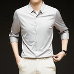 Premium Herren Ultra-Stretch Hemd – Hochwertiges seidiges Business Hemd mit langen Ärmeln für den Business- und Freizeitbereich