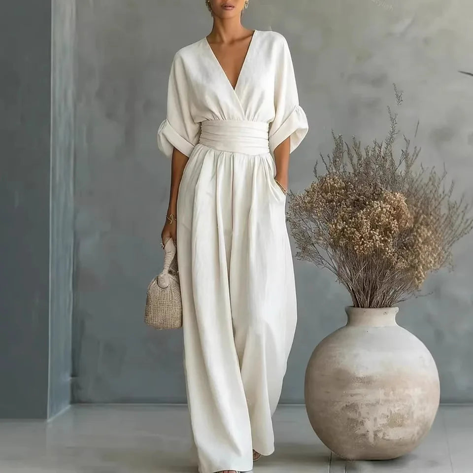 Einfarbige lässige weite Jumpsuits für Damen 2026 Sommer Elegante Overalls Damen Jumpsuits und Rompers Bodysuit Damenbekleidung