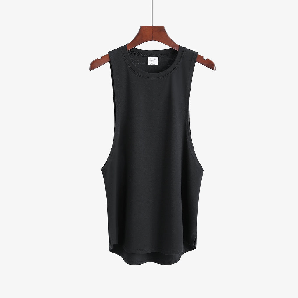 Grey Men's Sleeveless Tank Top Fitness Clothing Sportswear Gym Stringer Bodybuilding Undershirt Fashion Vest for Men