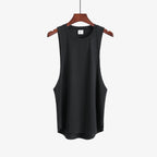 Grey Men's Sleeveless Tank Top Fitness Clothing Sportswear Gym Stringer Bodybuilding Undershirt Fashion Vest for Men