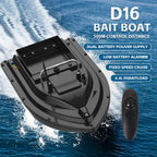 D16 Futterboot mit einzelnem Köderbehälter, automatisches Köderboot mit Fernbedienung, 400–500 m Reichweite, 12000 mAh