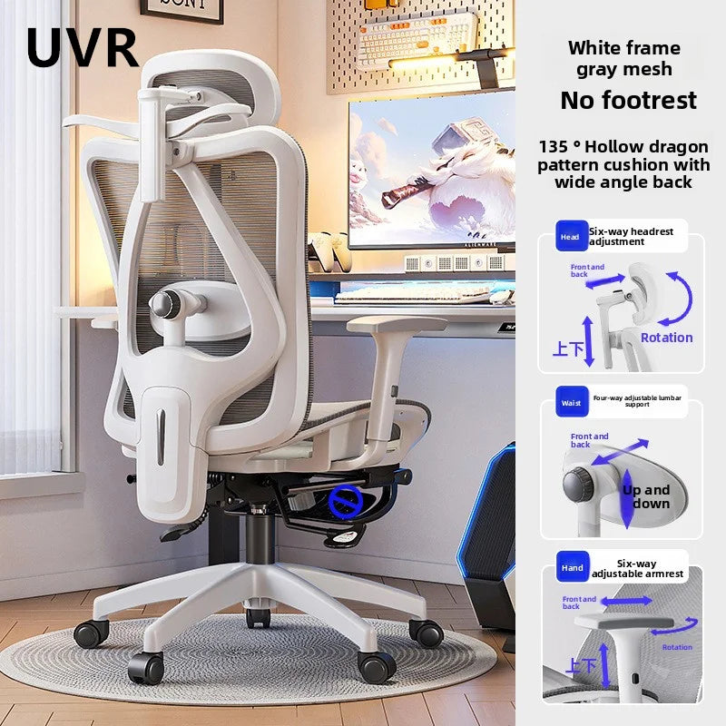 UVR Gaming Computer Stuhl Ergonomisches Design Möbel Feld Verstellbarer Drehstuhl Netz-Bürostuhl Heim- und Sportstuhl