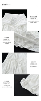 Süße Schleifen Plissierte Flauschige Röcke für Damen Sommer Koreanischer Stil Elastische Taille Laternenrock Damen Lockerer Weißer A-Linien Minirock