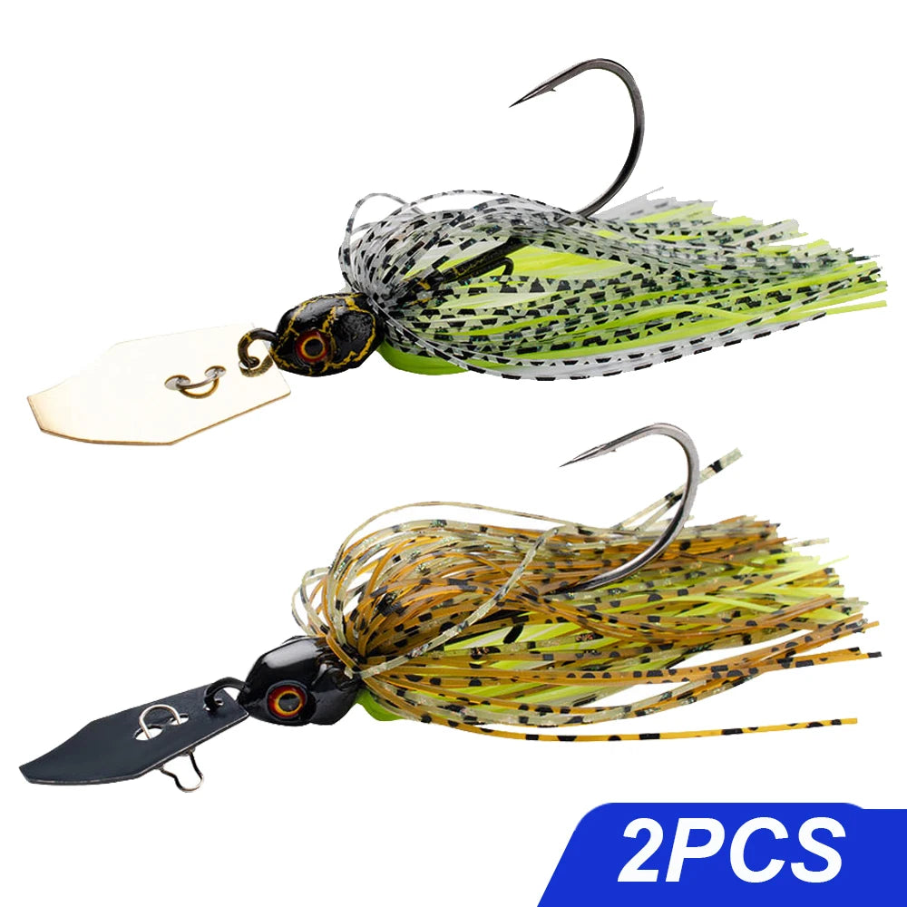 Spinner Bait 7g/9g/12g/14g/21g Angelköder Kit Set Pesca Chatter Weedless Metallblatt Gummifischkopf Haken Draht Spinnerbait