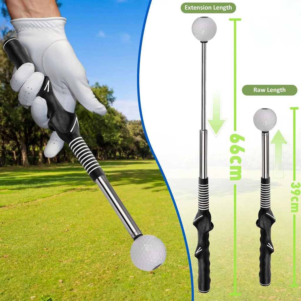Einziehbarer Golfschwung-Trainingshelfer Rhythmus-Klick-Sound Golfgriff-Trainer-Aufsatz für das Indoor-Training Golfzubehör