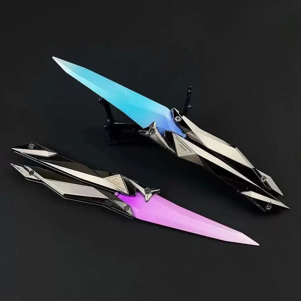 Taktischer Shooter faltbares Schmetterlingsmesser – 3D graviertes Sammlerstück tragbares Nahkampf-Ausrüstungsstück für Cosplay/Gaming-Zubehör Geschenke