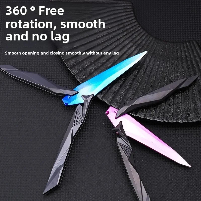 Taktischer Shooter faltbares Schmetterlingsmesser – 3D graviertes Sammlerstück tragbares Nahkampf-Ausrüstungsstück für Cosplay/Gaming-Zubehör Geschenke