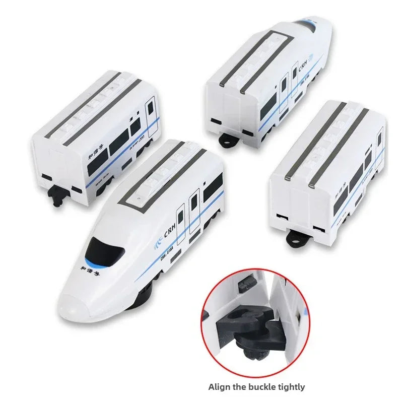 Kinder DIY Simulation Hochgeschwindigkeitszug Spielzeugauto Elektrische Sound-Licht Modellbahn Lernspielzeug für Jungen Mädchen Geschenk