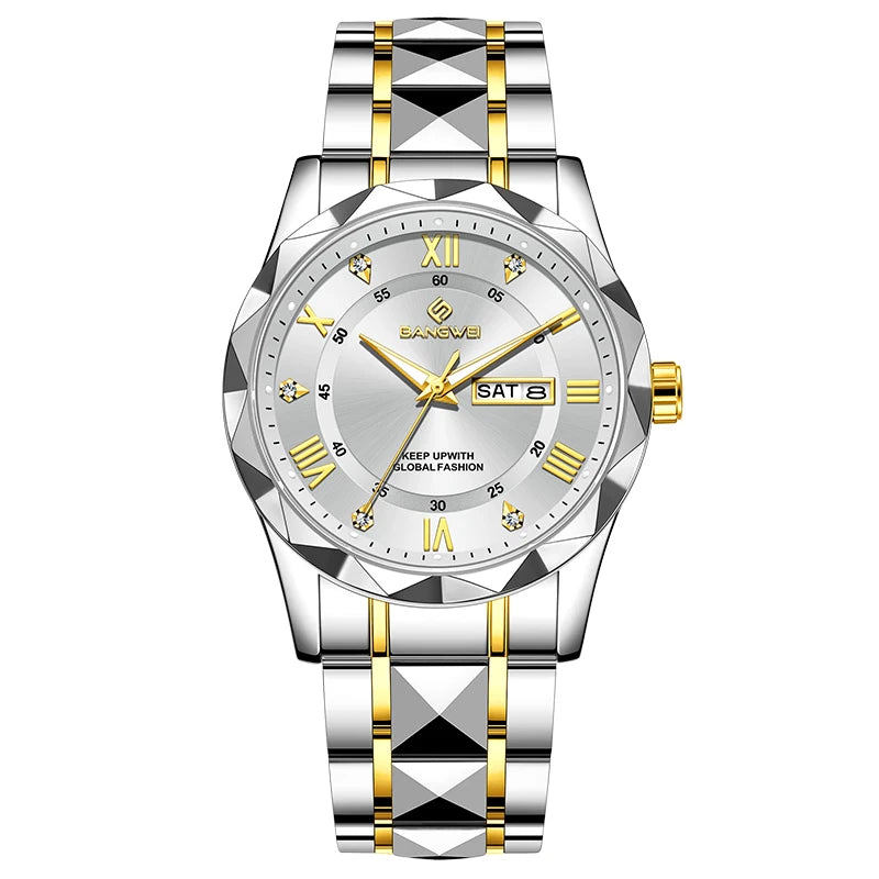 BANGWEI Elegante Luxus Quarz Damenuhr Mode Klassisch Einfach Edelstahluhren Automatisches Datum Wasserdicht Diamant Damen Armbanduhr